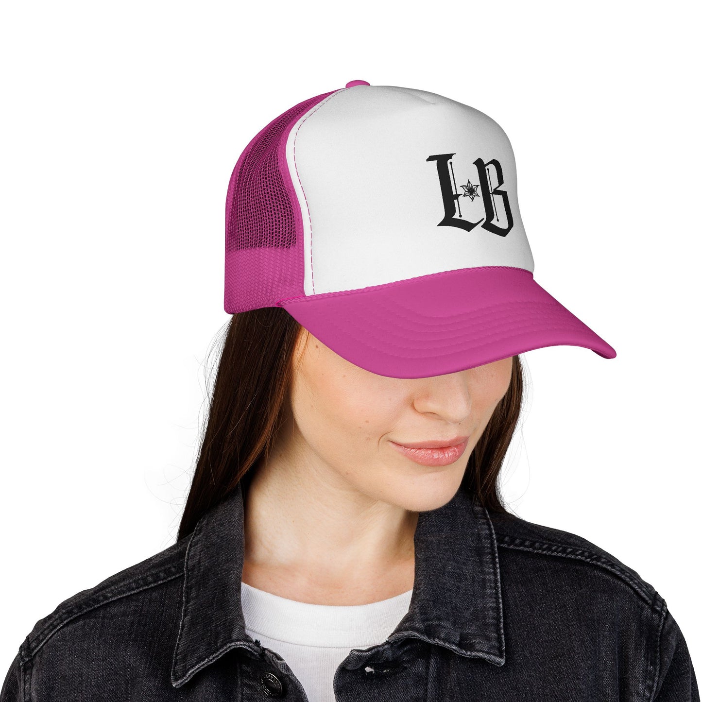 Lily Black Gothic Trucker Cap – Vintage Monogram Mesh Hat