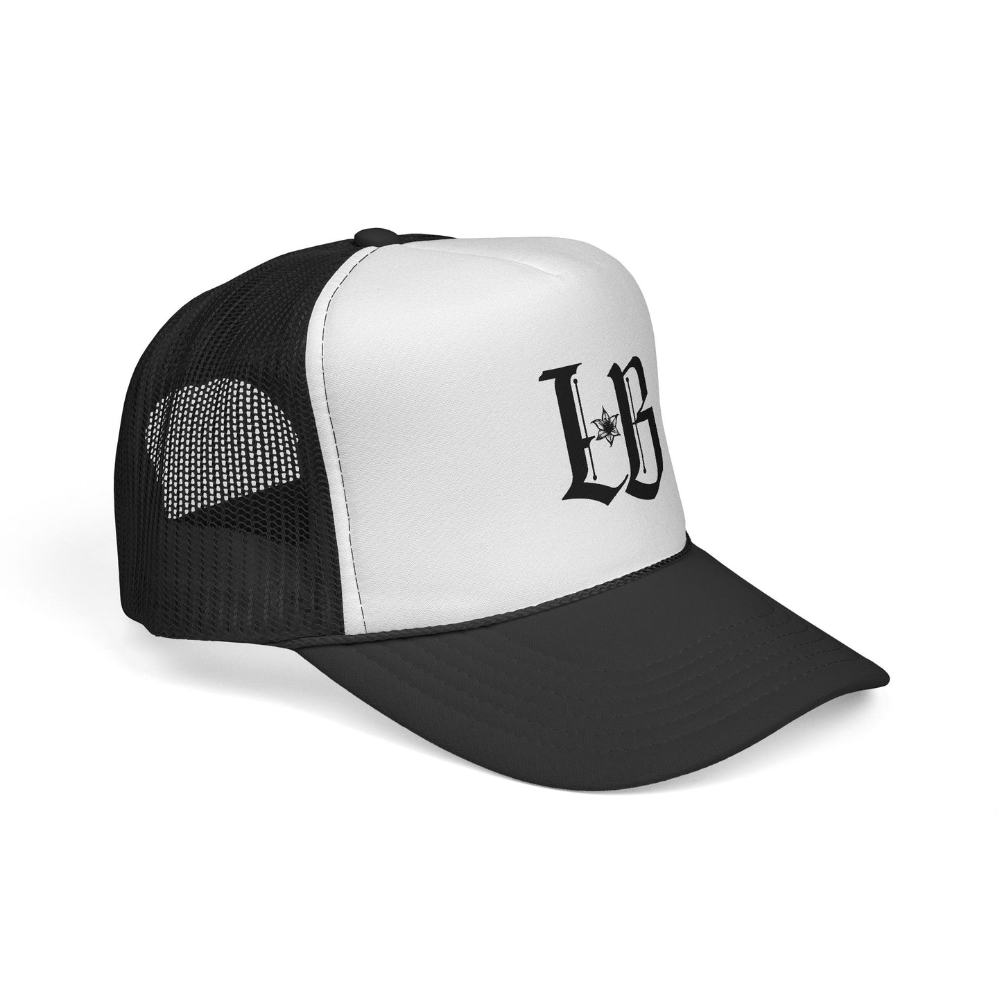 Lily Black Gothic Trucker Cap – Vintage Monogram Mesh Hat
