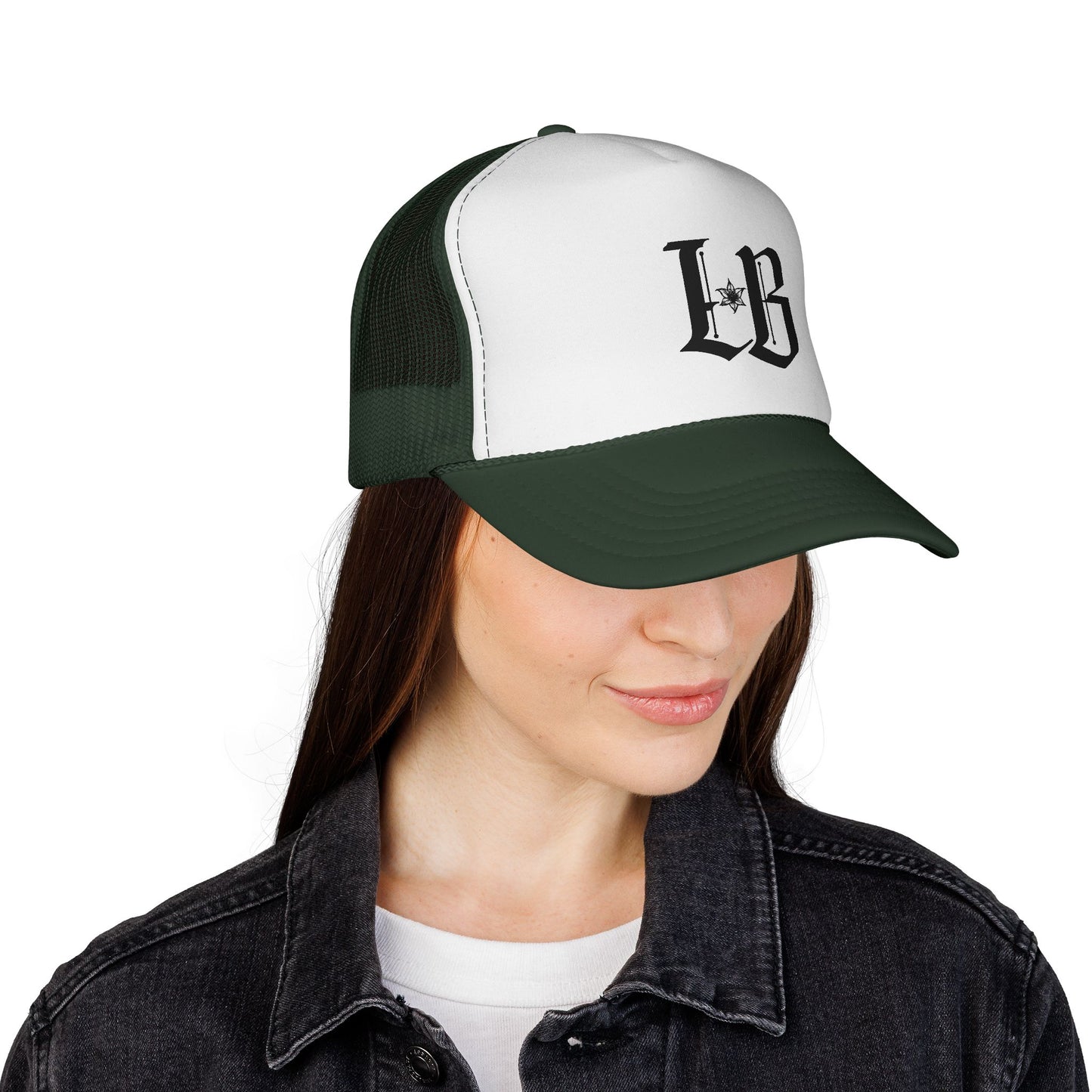 Lily Black Gothic Trucker Cap – Vintage Monogram Mesh Hat