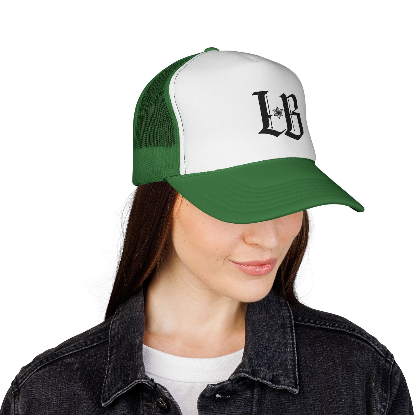 Lily Black Gothic Trucker Cap – Vintage Monogram Mesh Hat